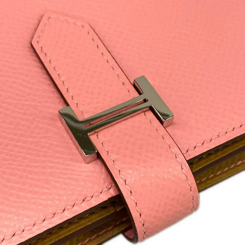 Hermès Bearn Souffle Verso Long Wallet Rose Confetti Sesame